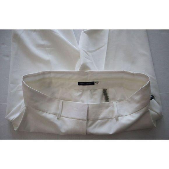 Tommy Hilfiger H25P0261 Women Sz 12 Ivory Hi-Rise Split Ankle Trouser Pants - Picture 5 of 12